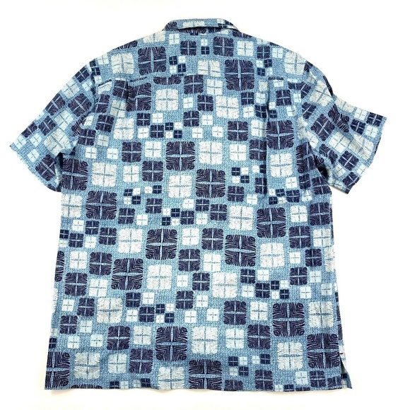 Tommy Bahama Camp Shirt Isla Tiles Fresh Air Silk - Picture 4 of 6
